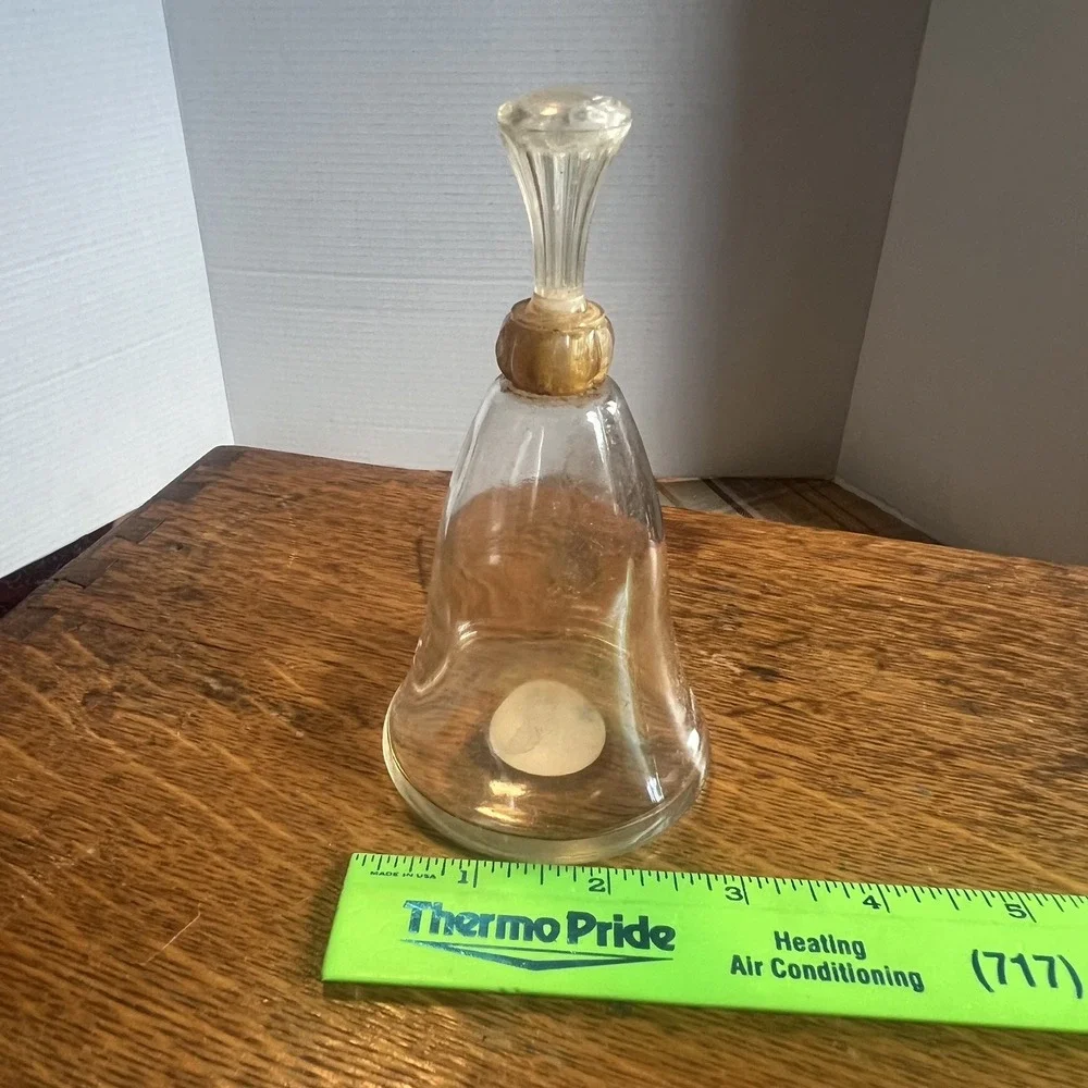 Vintage Avon Fragrance Belle Cologne Glass 4oz Bell Shaped Decanter Clear 1970s